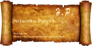 Holecska Patrik névjegykártya